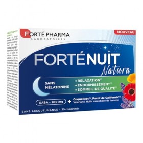 Forté Pharma - FortéNuit Natura - GABA, Valériane, HE de lavande - Complément Alimentaire Sommeil SANS Melatonine - Relaxatio