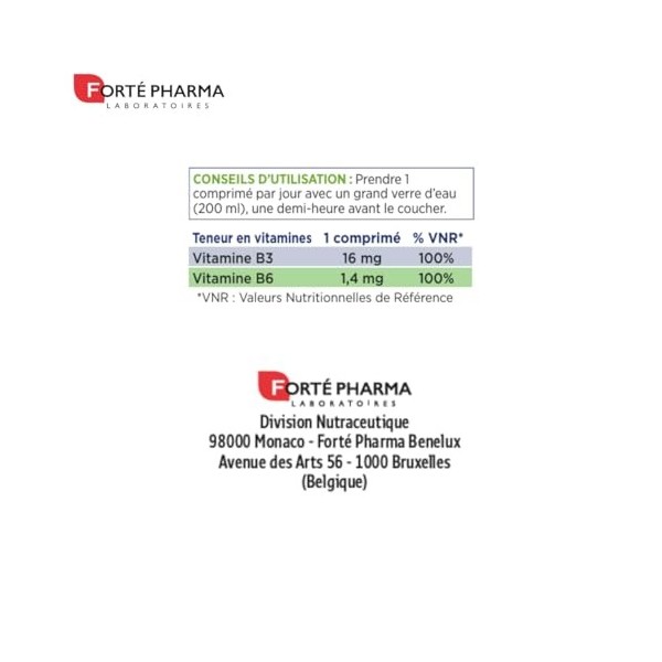 Forté Pharma - FortéNuit Natura - GABA, Valériane, HE de lavande - Complément Alimentaire Sommeil SANS Melatonine - Relaxatio