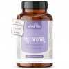 Melatonine 0,5 mg | 180 capsules | pour Endormissement Rapide, Sommeil & Jet Lag | Magnésium, L-Tryptophane, Passiflore, Lava