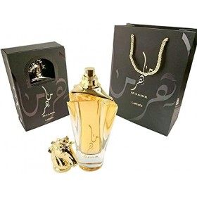 Eau de parfum Maahir en flacon vaporisateur 100 ml avec sac cadeau par Lattafa La composition est flora