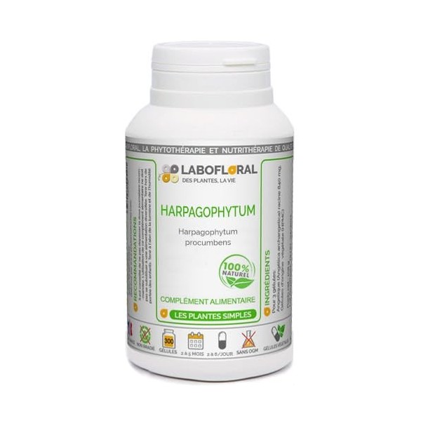Harpagophytum Labofloral 300 gélules dosées à 315 mg - Complément alimentaire - Douleurs articulaires, muscles et tendons - F