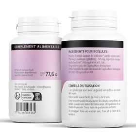 Valériane extrait racine Biologique | 750 mg/jour | Valeriana officinalis | Certifié Ecocert | 200 Gélules