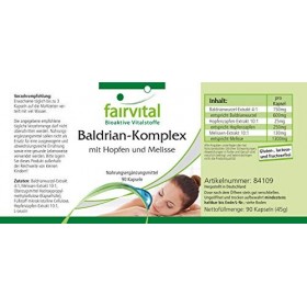 Fairvital | Valériane complexe VEGAN - Fortement dosé - 90 capsules - avec du houblon et de la mélisse