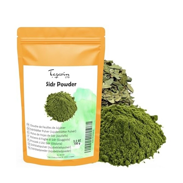 100g Feuilles de Sidr/Jujubier Moulues - Poudre de Jujubier - Arôme & Goût Intense - 100% Naturel, Pur et Sans Additifs