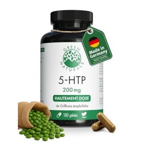 Green Naturals® 5-HTP – Hautement dosé 200 mg issu de Griffonia simplicifolia – 100% végétalien & sans additifs – Qualité all