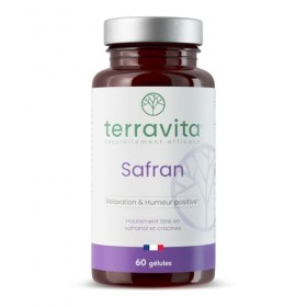 SAFRAN | 60 Gélules | 30 mg par Gélule | Enfants et Adultes | Concentration - Anti-Stress - Sérénité - Bonne Humeur | Extrait