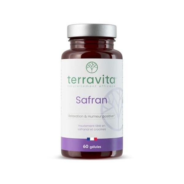 SAFRAN | 60 Gélules | 30 mg par Gélule | Enfants et Adultes | Concentration - Anti-Stress - Sérénité - Bonne Humeur | Extrait