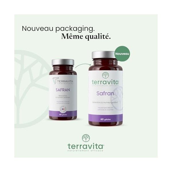 SAFRAN | 60 Gélules | 30 mg par Gélule | Enfants et Adultes | Concentration - Anti-Stress - Sérénité - Bonne Humeur | Extrait