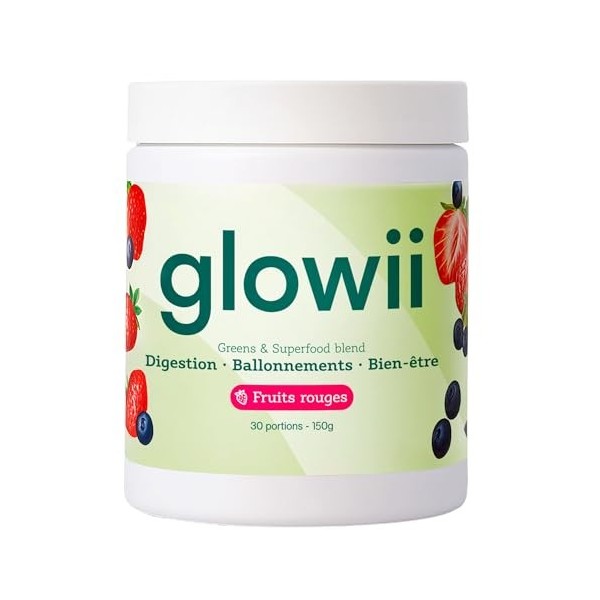 Green Elixir Glowii - Mélange Superfood - 30 Portions - Spiruline, Chlorelle, Moringa, Ashwagandha - Prébiotiques, Fibres, An