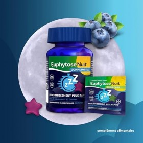Gummies Sommeil, 1 mg de Mélatonine, Complément Alimentaire, Vitamine B6, Endormissement Plus Rapide - 30 Gommes Myrtille + 2...