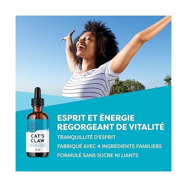 Vimergy Griffe de Chat, 27 portions – Gouttes de Griffe de Chat – Complément Vegan Sous Forme Liquide – Formulé sans Sucre ni...