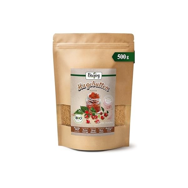 Biojoy Poudre de Cynorrhodon BIO 1 kg , Farine de Cynorrhodon issue de 60% de Graines et 40% de Coques Rosa canina Complémen...