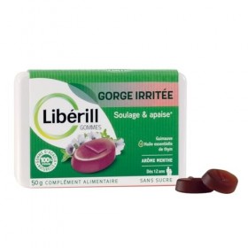 LIBERILL - Gommes Gorge Irritée - Soulage & Apaise - Racine de guimauve + Huile Essentielle de Thym - Gomme dAcacia 100% Nat ...