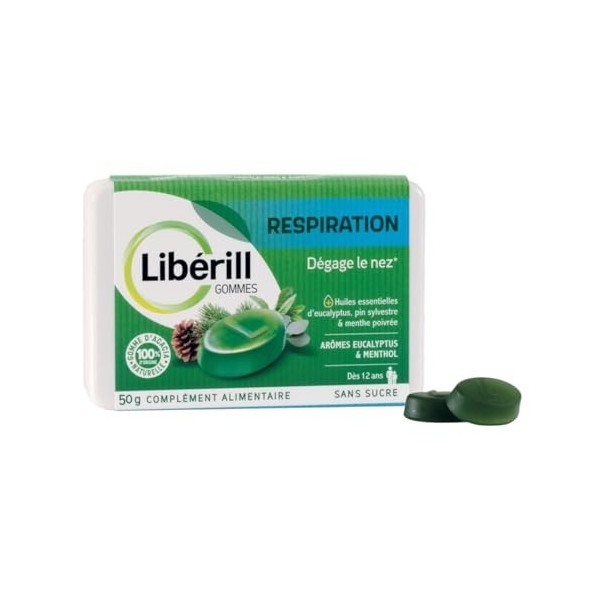 LIBERILL - Gommes Gorge Irritée - Soulage & Apaise - Racine de guimauve + Huile Essentielle de Thym - Gomme dAcacia 100% Nat ...