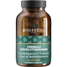 Digestic - Laxatif contre la constipation, ramollit les selles, 100% naturel, 60 capsules, Nettoie, Detox purifie le colon, S...