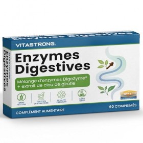Enzymes Digestives Vitastrong avec Clous de Girofle, Mélange Complet Breveté DigeZyme, Maltodextrine, Alpha-Amylase, Protéase