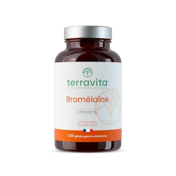 Bromélaïne Pure | 120 Gélules de 500 mg | 5000 GDU par Dose | Digestion des Protéines + Récupération Tissulaire | Enzyme Natu