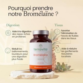 Bromélaïne Pure | 120 Gélules de 500 mg | 5000 GDU par Dose | Digestion des Protéines + Récupération Tissulaire | Enzyme Natu