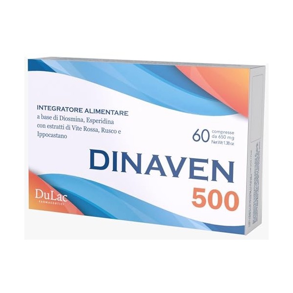 Dulac – Dinaven 500, Complément Alimentaire pour la Circulation Sanguine, 60 comprimés, Idéal Pour Les Jambes Lourdes et Fati...