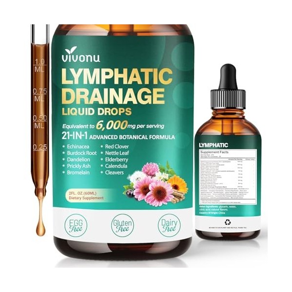 VivoNu Gouttes Bromélaïne - Drainage Lymphatique - 100% Naturel - Circulation Sanguine - 60 ml - sans OGM