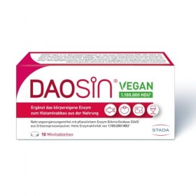 DAOSiN Comprimés végétaliens en cas dintolérance à lhistamine pour compléter lenzyme DAO de lorganisme pour la dégradatio Enz...