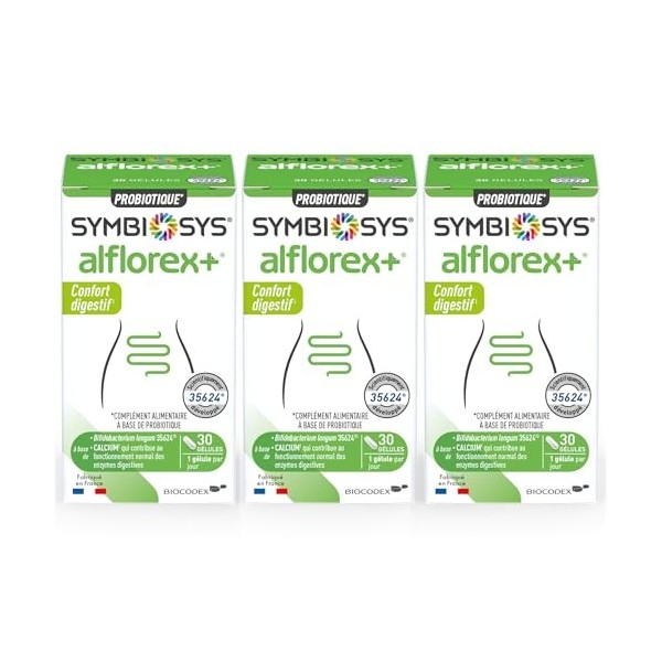 Alflorex + - SYMBIOSYS - Confort Digestif - Complément Alimentaire - 90 gélules - Lot de 3