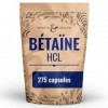 Gélules de bétaïne HCl – 275 gélules – 1400 mg par dose journalière – Bétaïne hydrochloride en poudre sous forme de gélules –