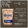 Gélules de bétaïne HCl – 275 gélules – 1400 mg par dose journalière – Bétaïne hydrochloride en poudre sous forme de gélules –