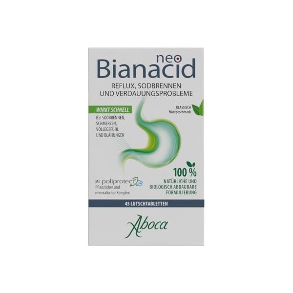 NeoBianacid Comprimés – Pour le reflux, lacide gastrique, les brûlures destomac et les douleurs destomac – Produit médical En...