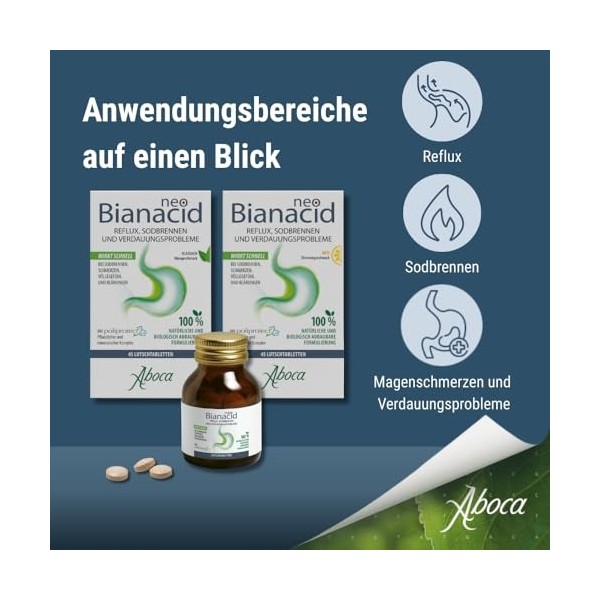 NeoBianacid Comprimés – Pour le reflux, lacide gastrique, les brûlures destomac et les douleurs destomac – Produit médical En...