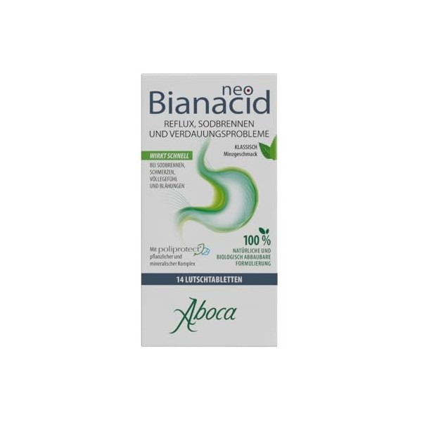 NeoBianacid Comprimés – Pour le reflux, lacide gastrique, les brûlures destomac et les douleurs destomac – Produit médical En...