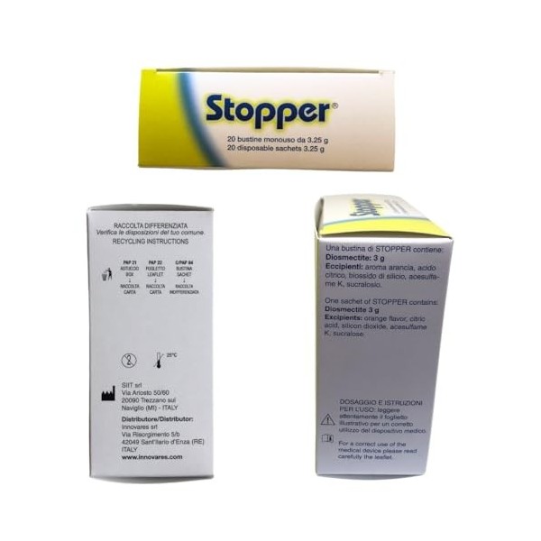 INNOVARES Stopper Traitement Diarrhée Aiguë Chronique Adultes Enfants - 20 sachets monodose