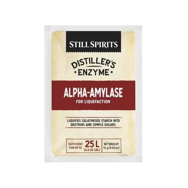 Still Spirits Distillers Alpha Amylase Enzyme 12 g Haute température pour 25 L