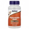 Now 200 mg Pancréatine 10X pour Support Digestif 100 Gélules
