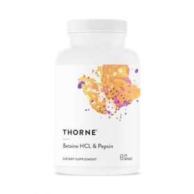 Thorne Betaine HCL & Pepsin - Pepsine, Pancréatine & Acide Chlorhydrique - Enzymes Digestives pour la Décomposition et lAbso ...