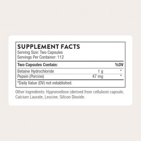Thorne Betaine HCL & Pepsin - Pepsine, Pancréatine & Acide Chlorhydrique - Enzymes Digestives pour la Décomposition et lAbso ...