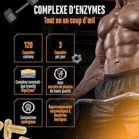 Complexe enzymatique - Enzymes digestives avec DigeZyme® breveté, bromélaïne, pepsine, papaïne, extraits végétaux et bactérie