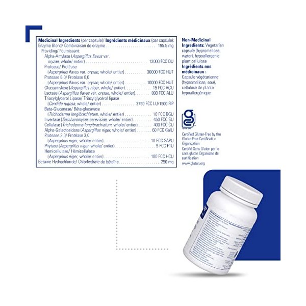 Pure Encapsulations Digestive Enzymes Ultra with Betaine HCL 90 Capsules