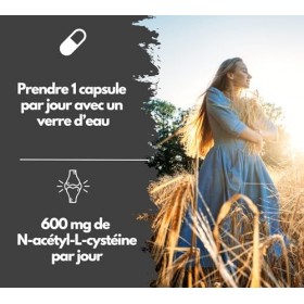 EXVital® NAC Capsules, 600 mg par capsule – 180 capsules végétaliennes contenant de la N-acétylcystéine – N-acétyl-L-cystéine