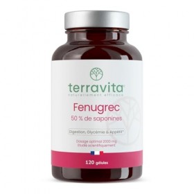 FENUGREC | Hautement Concentré : Extrait 20:1 | Titré à 50% en Saponine | 120 Gélules | 2000 mg par Dose | Régulation de la G