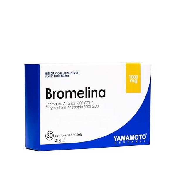YAMAMOTO RESEARCH, Broméline 30 Comprimés, Supplément avec 2000mg de Broméline avec Action Digestive et Drainante, Sans Lacto