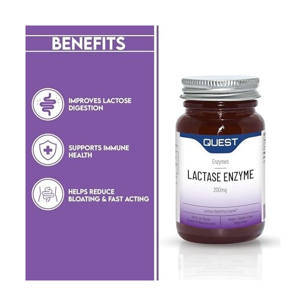 Lactase Quest 200 mg 30 Comprimé Enzymes