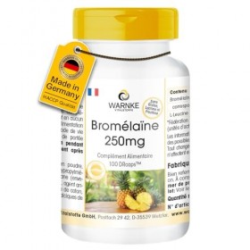 Bromélaine 250mg - 100 DrCaps - Enzyme dananas | Warnke Vitalstoffe - Qualité des pharmacies allemandes