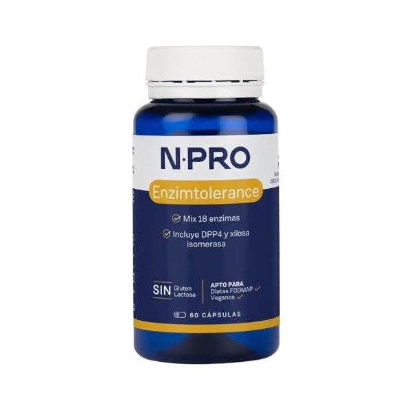 NPRO ENZIM tolerance 60cap – produit multifonction à large champ d’application, boîte de 60 gélules, peut être utilisé réguli