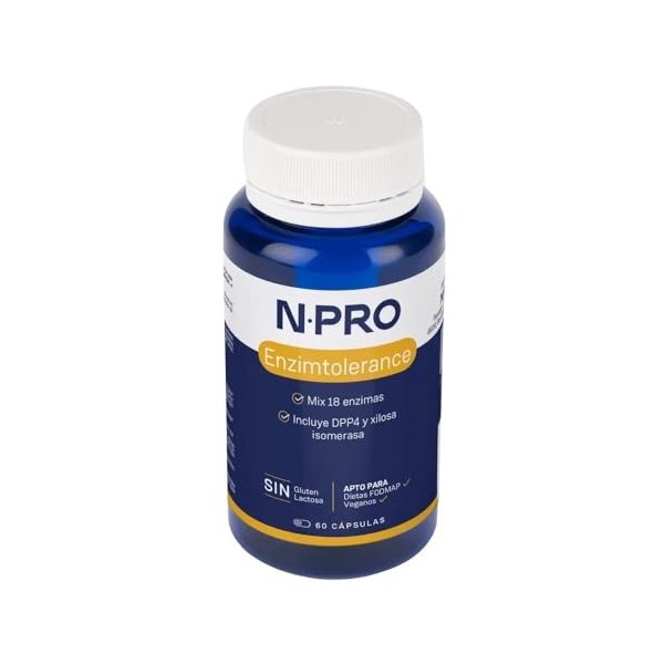 NPRO ENZIM tolerance 60cap – produit multifonction à large champ d’application, boîte de 60 gélules, peut être utilisé réguli