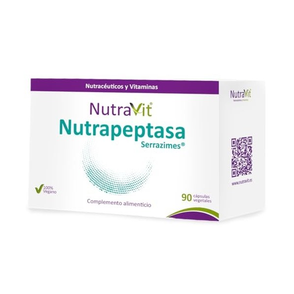 NUTRAPEPTASA SERRAZIME NUTRAVIT | Puissant anti-inflammatoire | Complément alimentaire à base denzymes brevetées Serrazimes