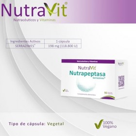 NUTRAPEPTASA SERRAZIME NUTRAVIT | Puissant anti-inflammatoire | Complément alimentaire à base denzymes brevetées Serrazimes