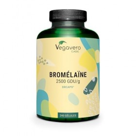 Bromelaine Pure 1300 mg Vegavero® | 240 Gélules | Dosage Élevé : 2500 GDU/g | SANS ADDITIFS | Enzymes Digestives | Digestion ...