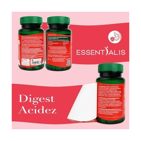 Essentialis Digest Acidité – Comprimés à croquer Calcium & Magnésium – Bien-être digestif et équilibre du pH – Goût Fraise – 