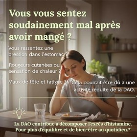 120 caps DAO VEGAN – Haute dose 300 000 HDU par dose journalière – Gélules gastro-résistantes – Enzyme DAO 100% végétale avec